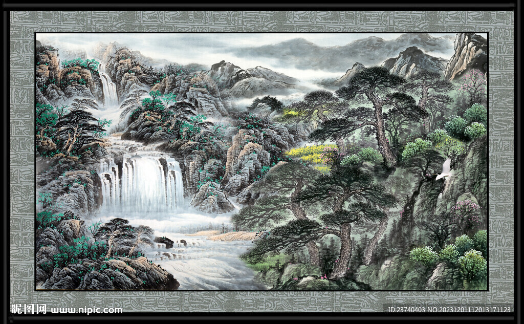 国画山水画 