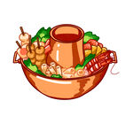 美食火锅插画