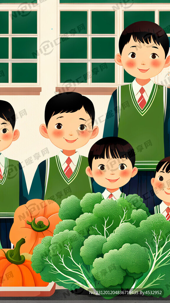 有机蔬菜 健康卫生 学校校园
