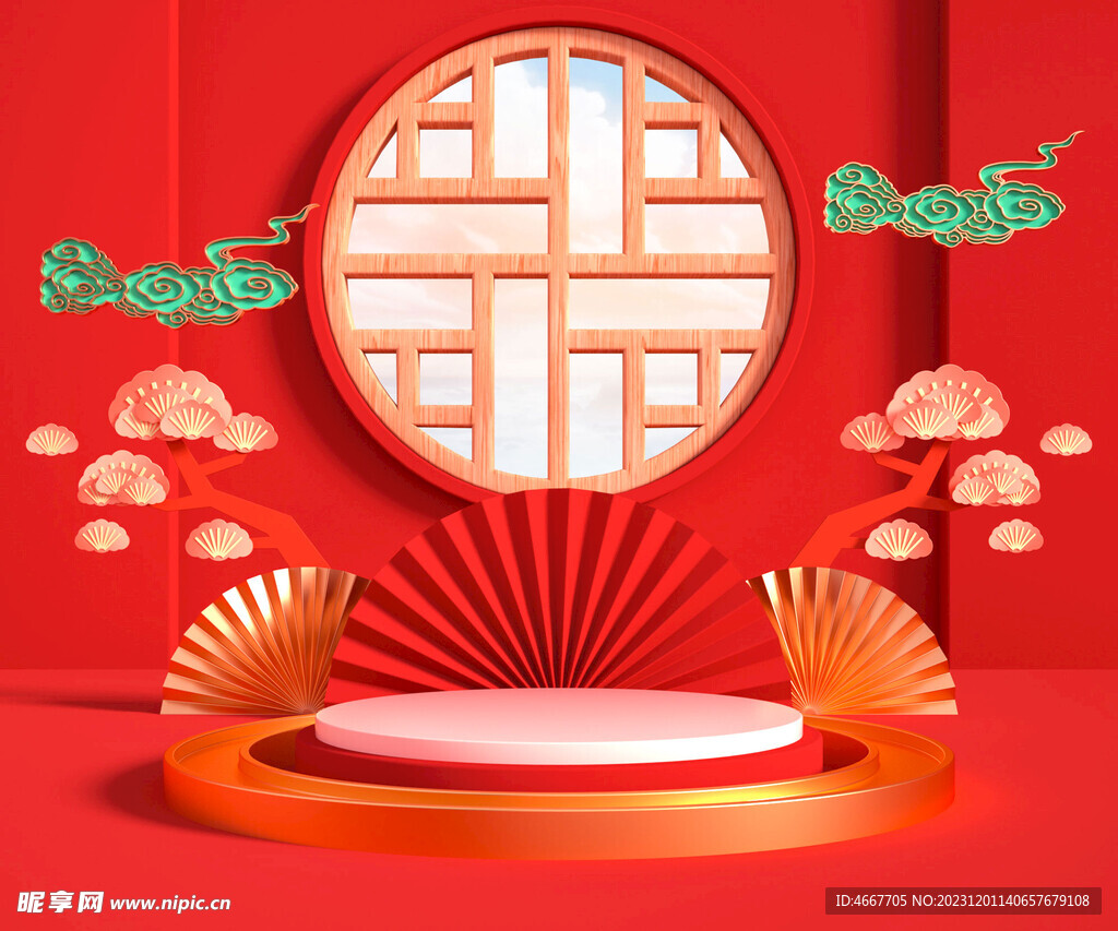 C4D国风元素模型