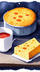 奶酪融化 冬天 温暖 早餐  水彩插画