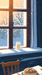 冬日 窗外 雪景 阳光 早餐 餐桌 奶油涂抹面包

 浅景深 格子桌布 圣诞 慵懒