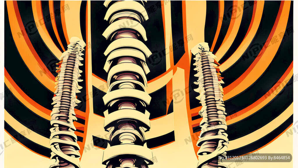 扭曲的脊柱 矢量图