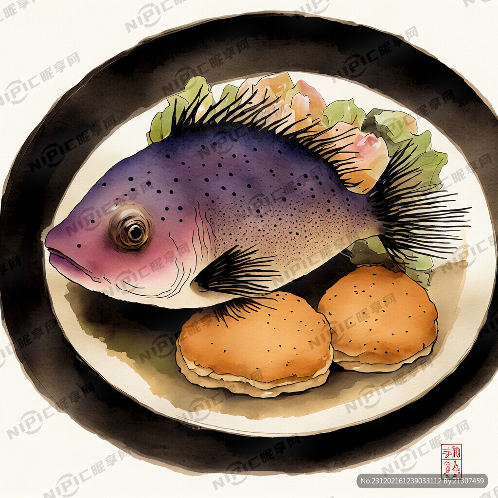 河豚美食文化节 纯色底