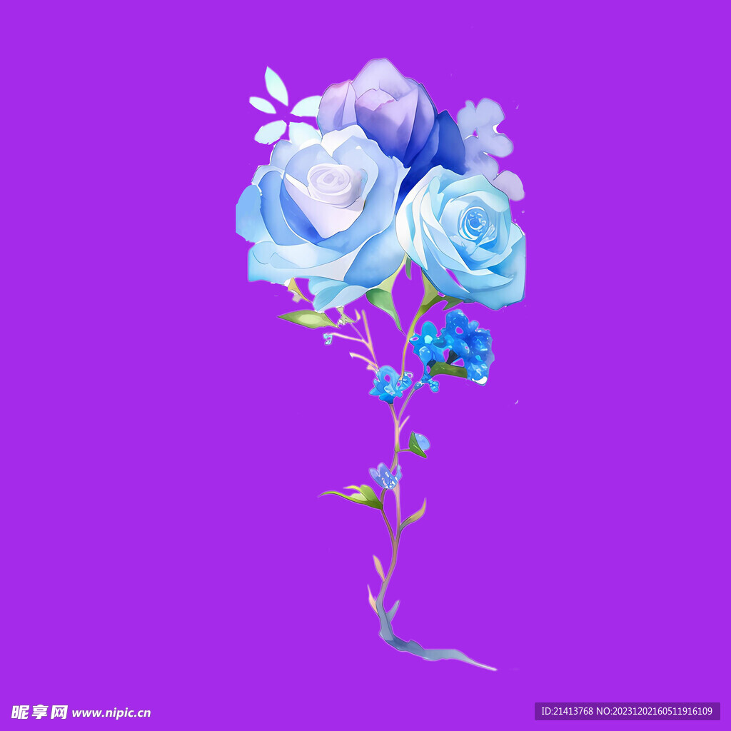 手绘玫瑰鲜花
