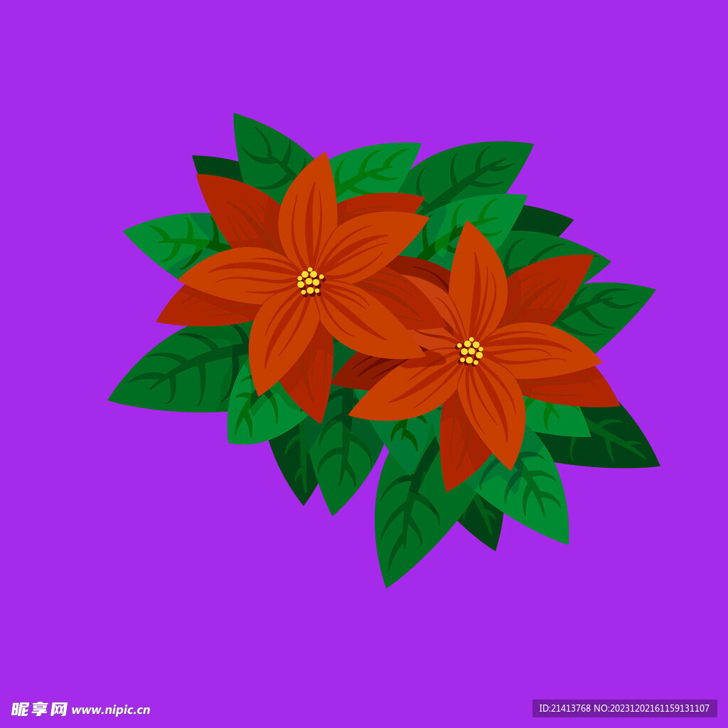 手绘鲜花花束 