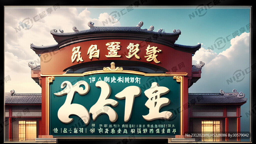 龙玉青云酒店 门头广告招牌