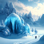 冰雪世界 蓝色场景  童话冰雪场景