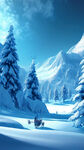 冰雪世界 蓝色场景  童话冰雪场景 壮丽风景