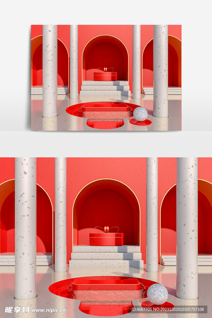 C4D美陈装置模型