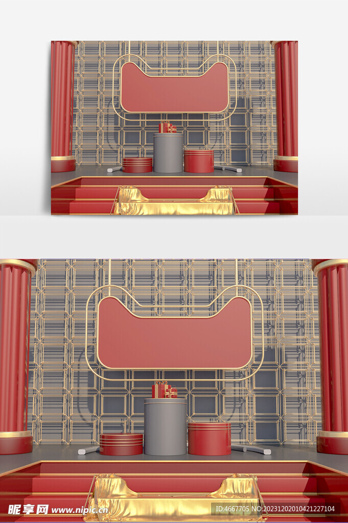 C4D美陈装置模型