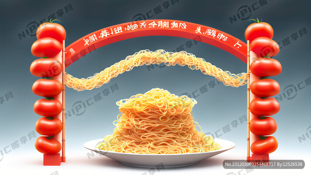 番茄方便面拱门 无背景