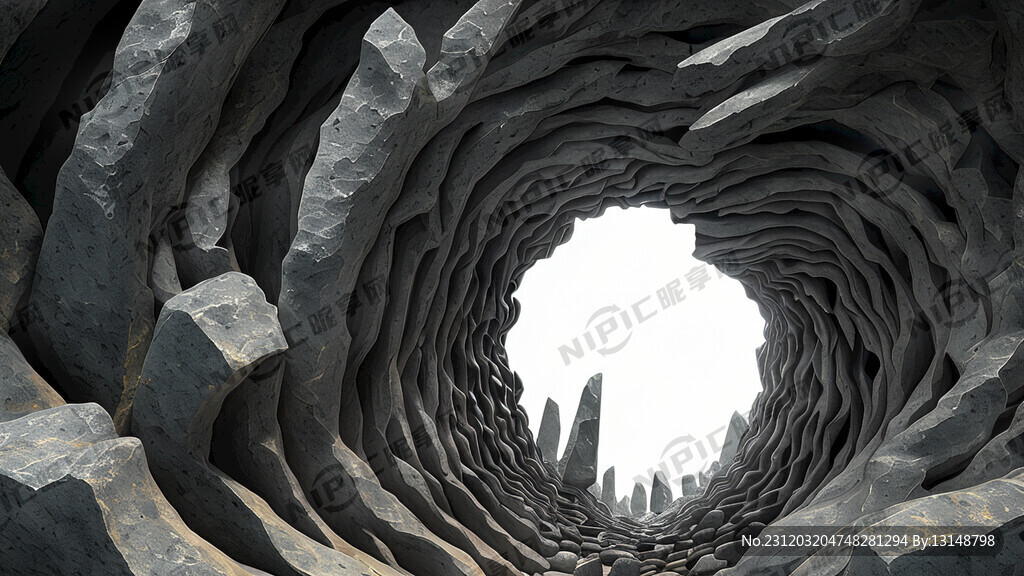 石头 黑暗 扭曲 镂空