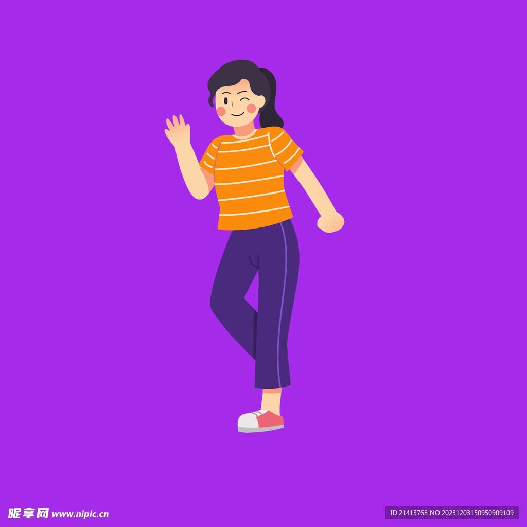 手绘女孩女人
