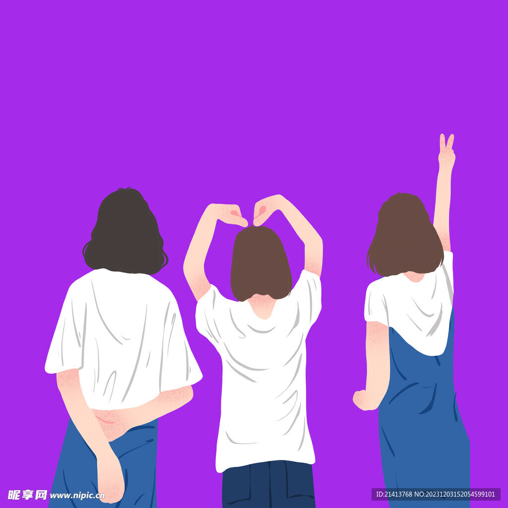 手绘女孩女人