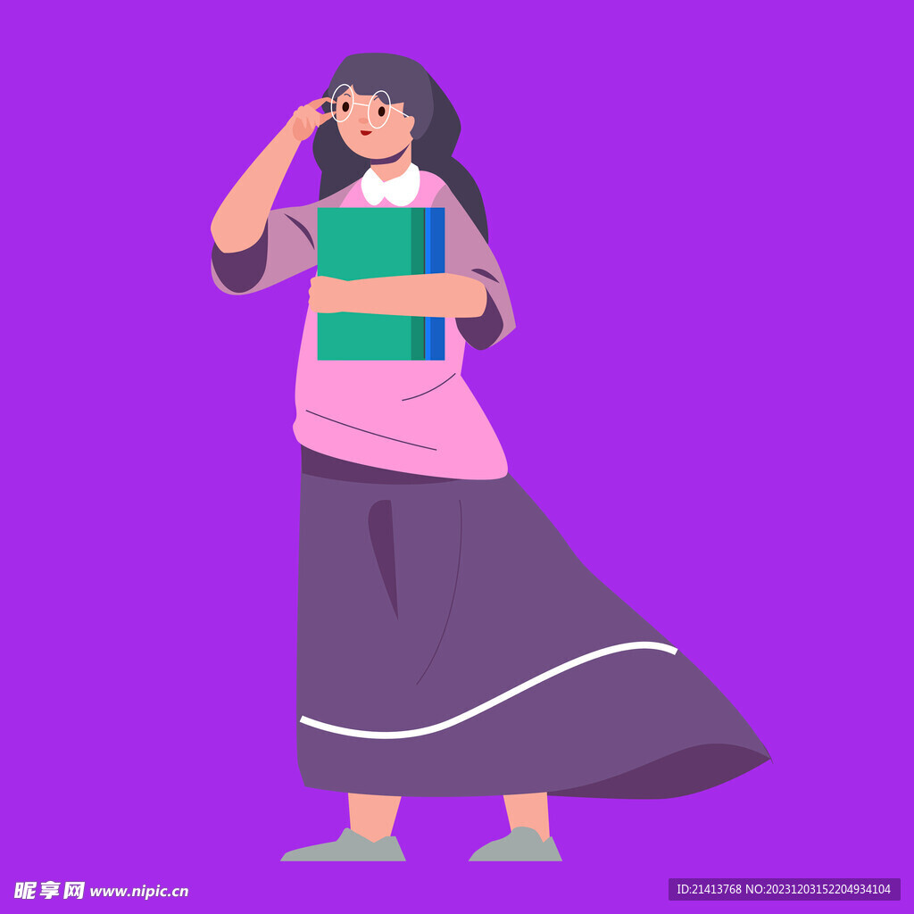 手绘女孩女人