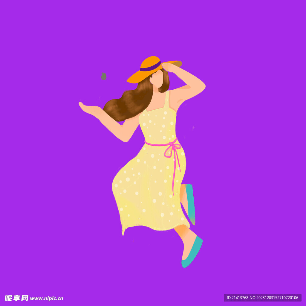 手绘女孩女人