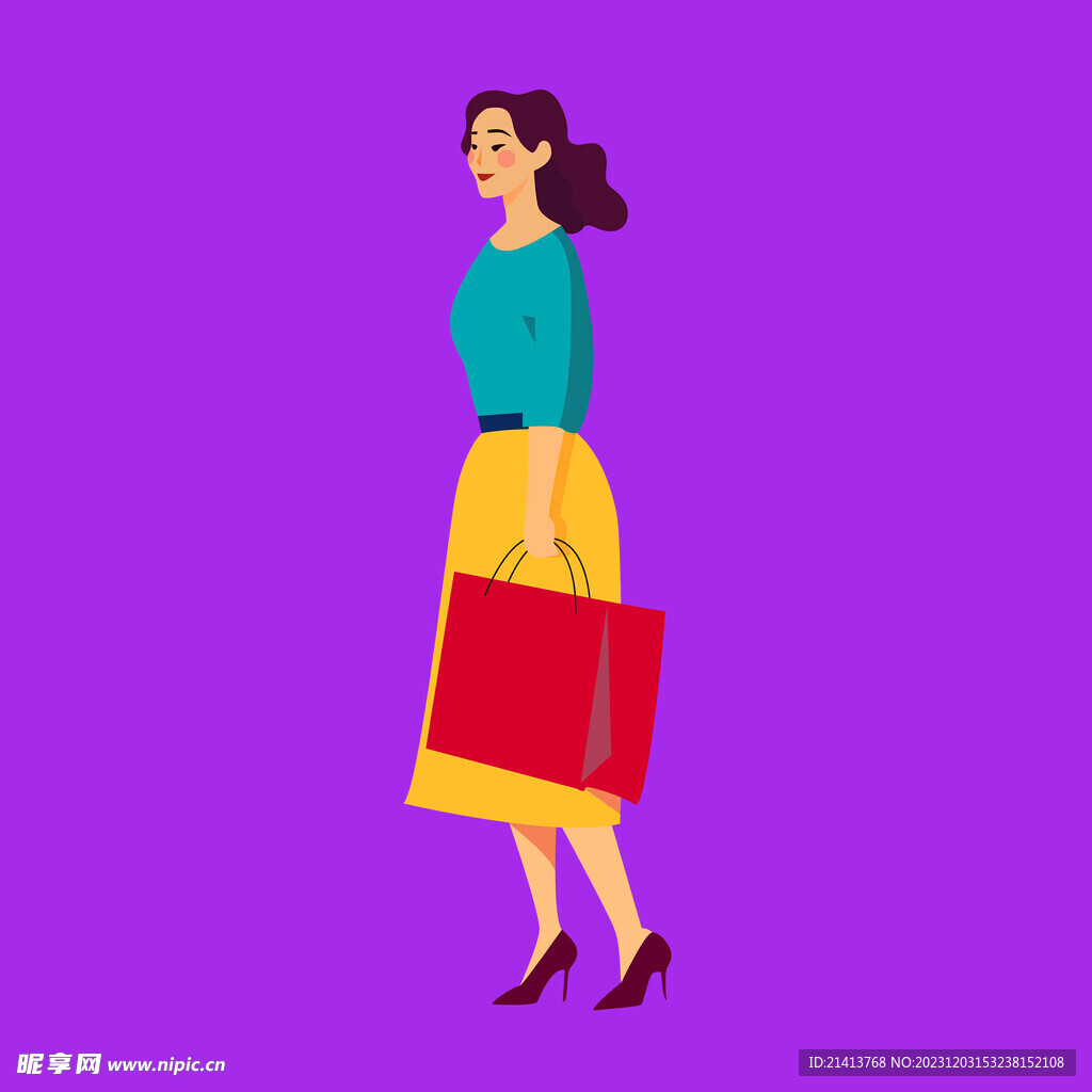 手绘女孩女人
