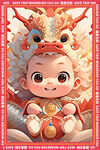 龙宝宝新年地垫图案