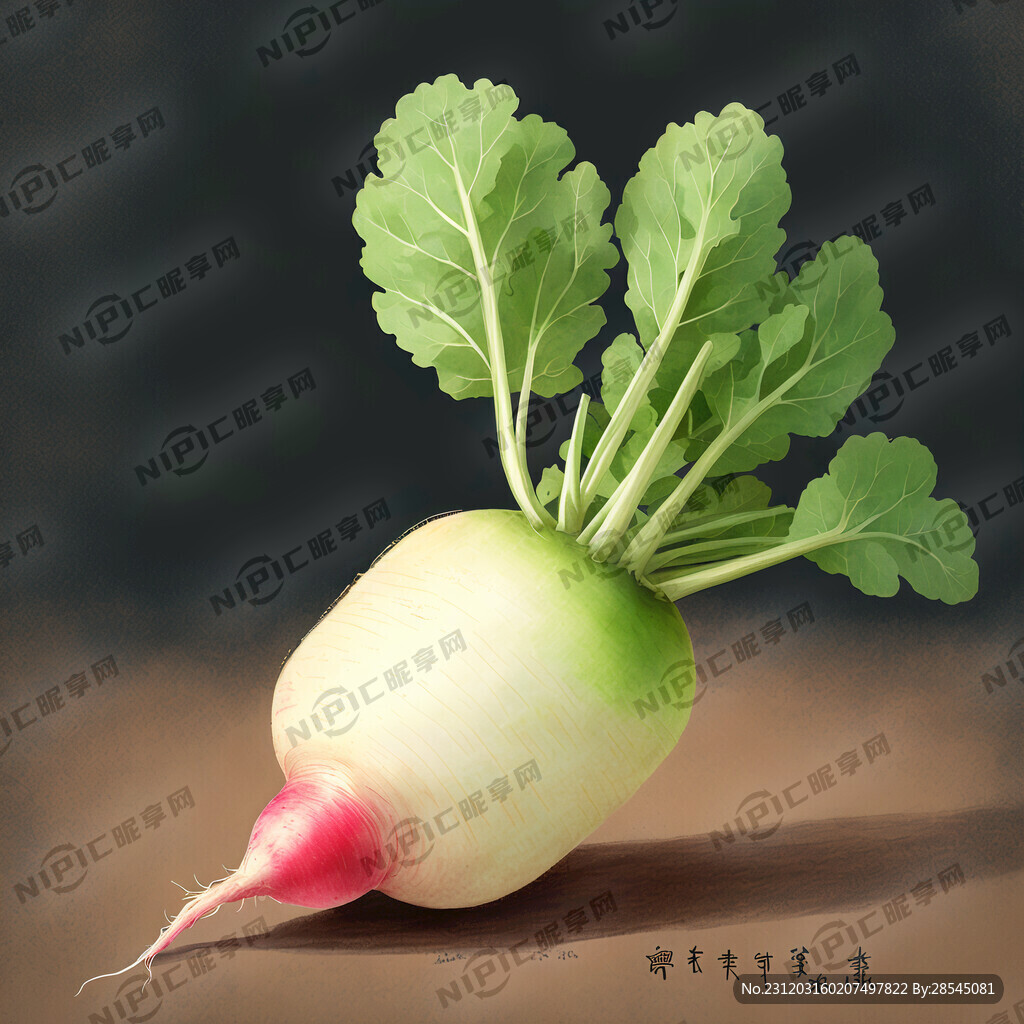 潍县青萝卜 插画 手绘