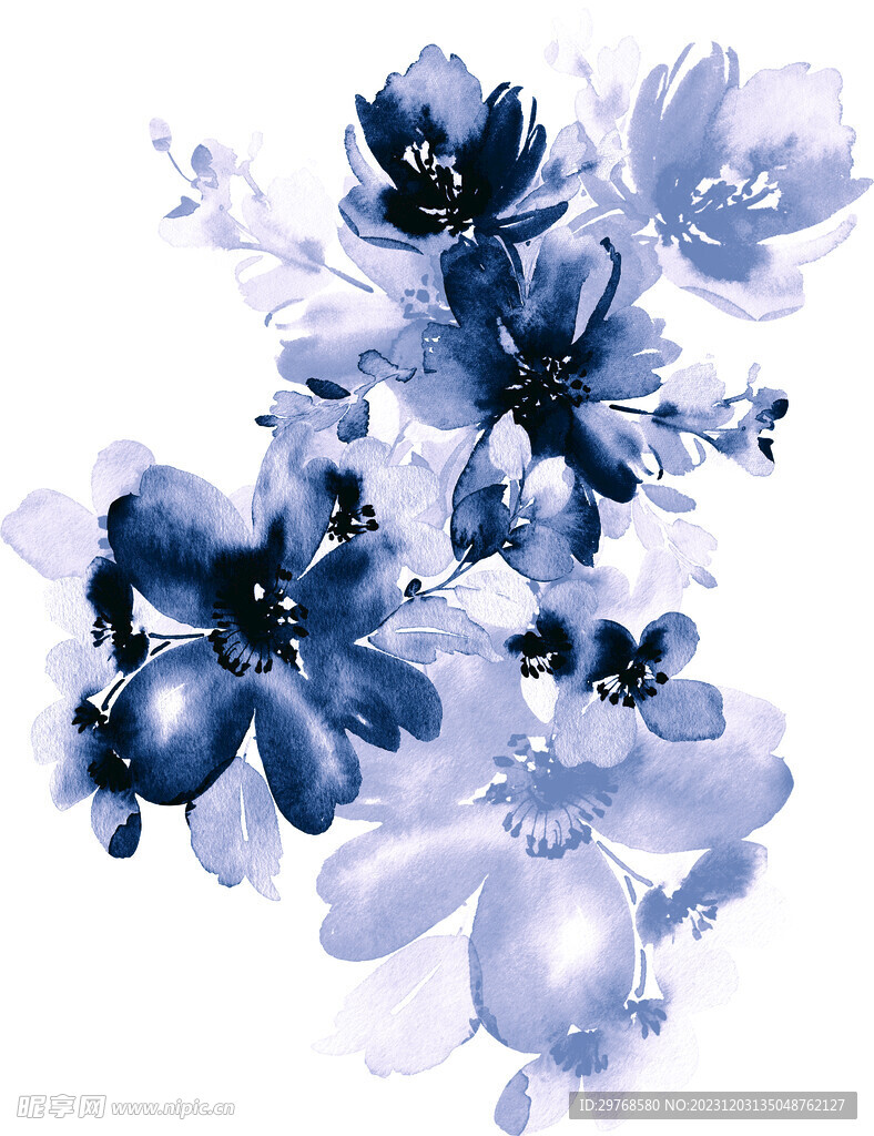 水墨花