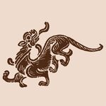  手绘中国龙版画插画