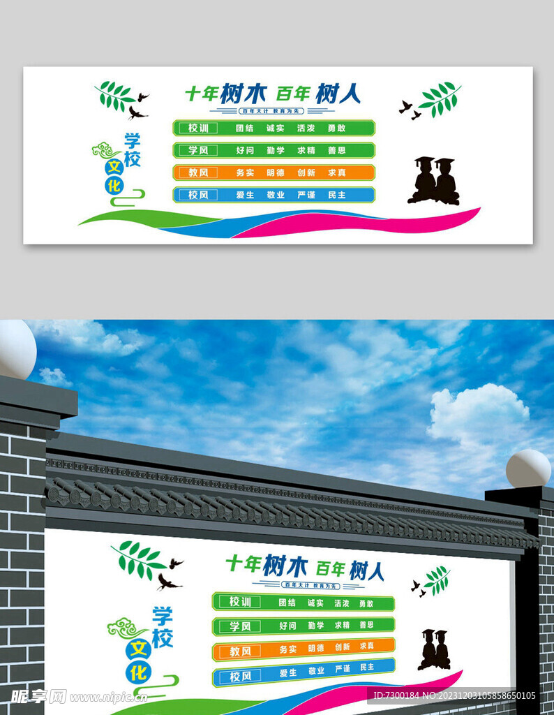 三风一训文化墙 
