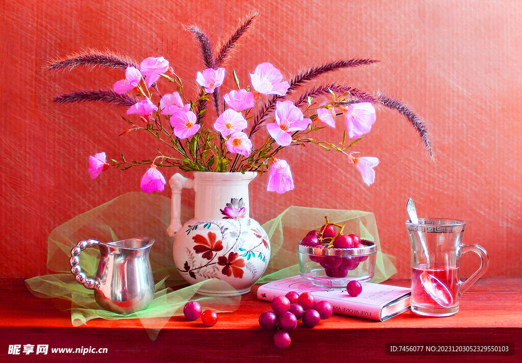 静物花卉花瓶油画装饰画