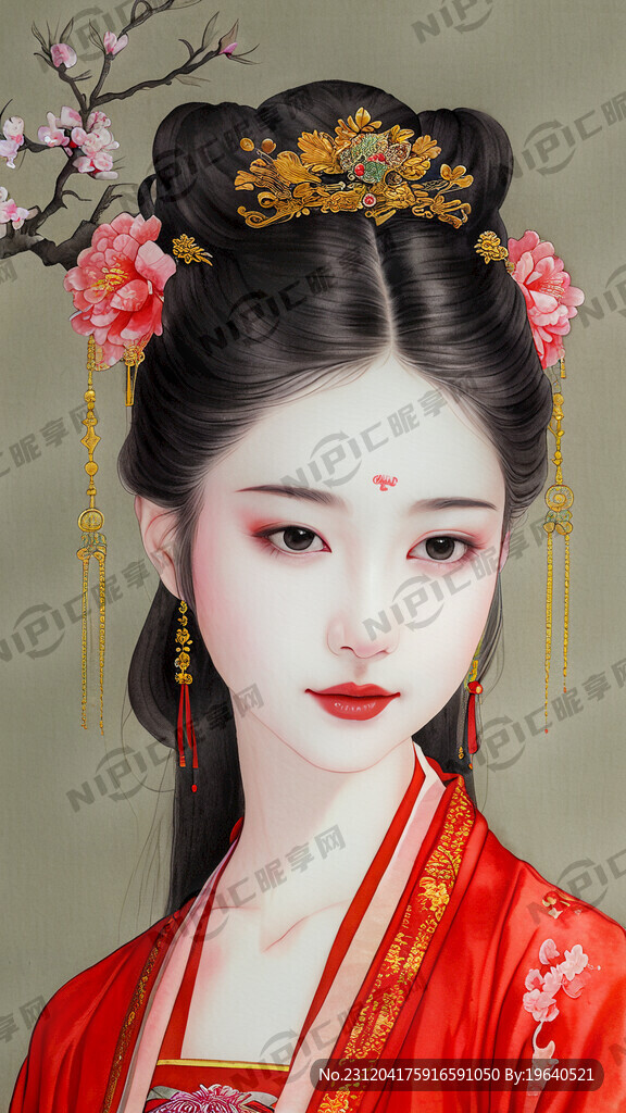 红色汉服 正装皇后 16岁左右
