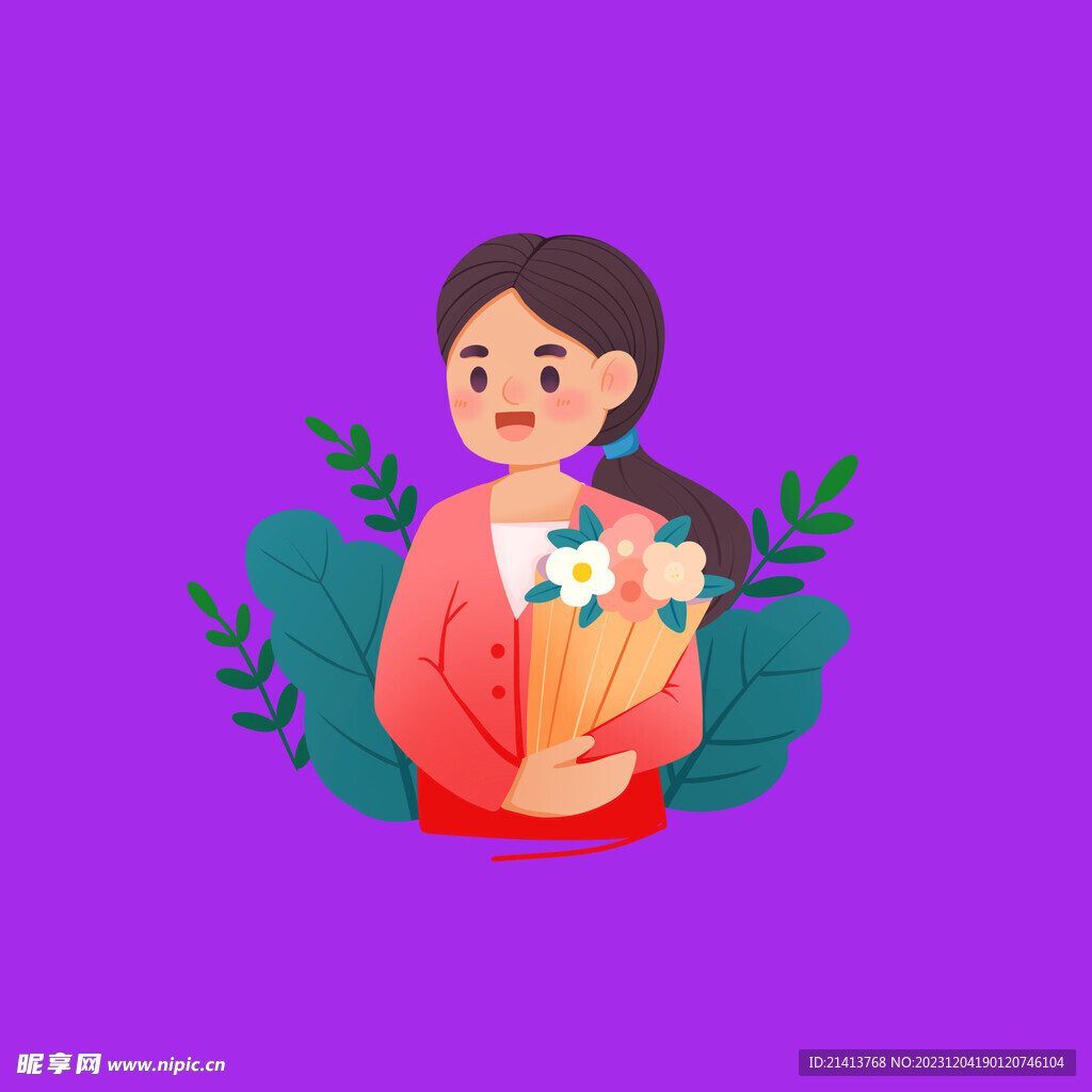手绘教师人物