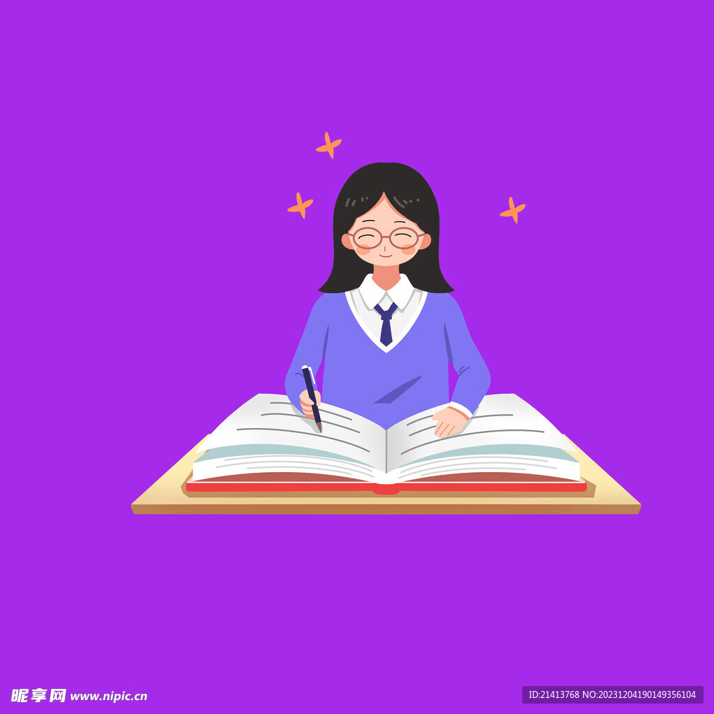手绘教师人物