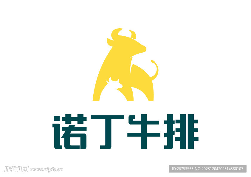 诺丁牛排 LOGO 标志