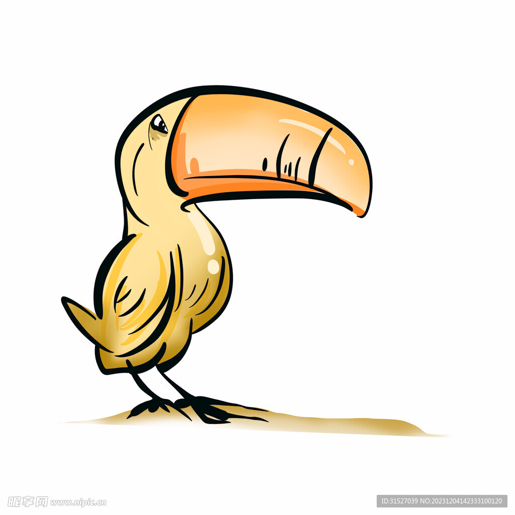 卡通手绘啄木鸟