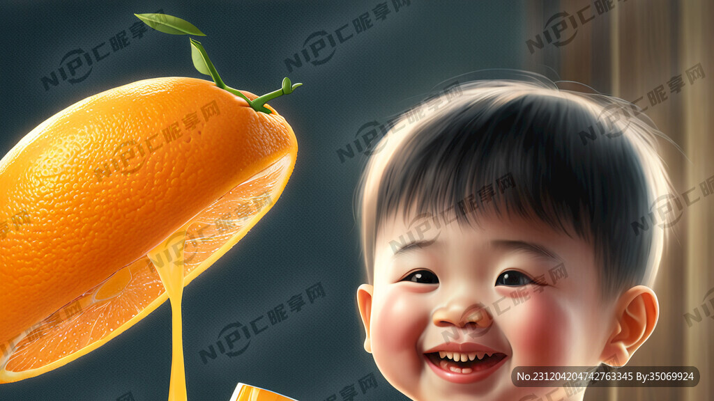 一杯沃柑汁 一个快乐的孩子