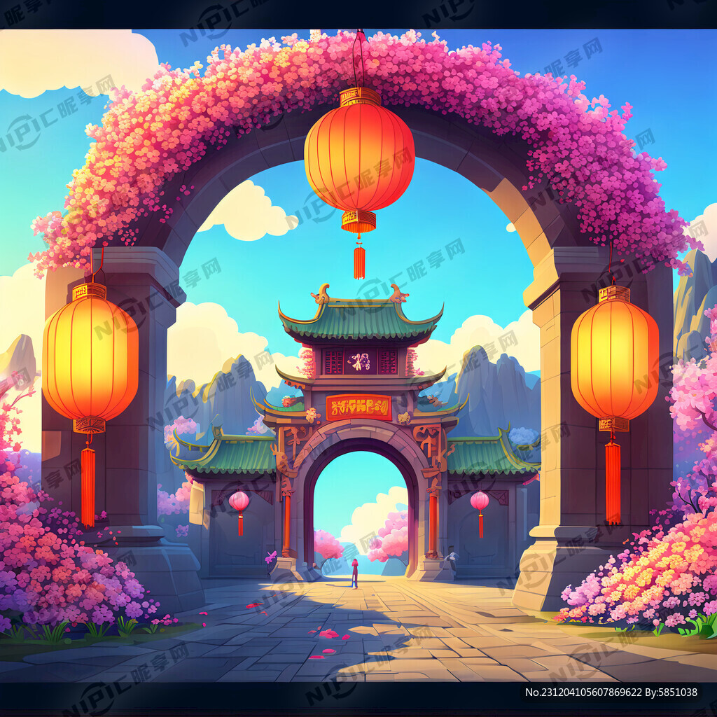 龙门花灯 卡通 全景 高档  