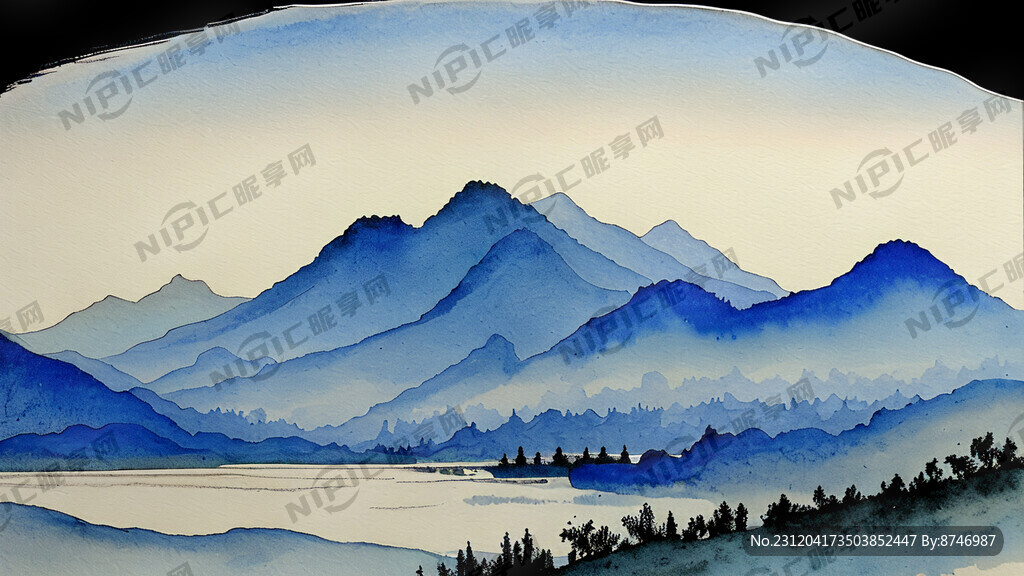 蓝色 远山