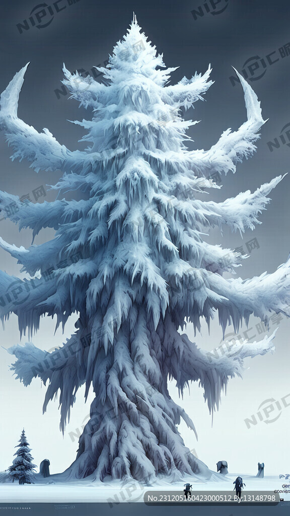 冰雪怪树
