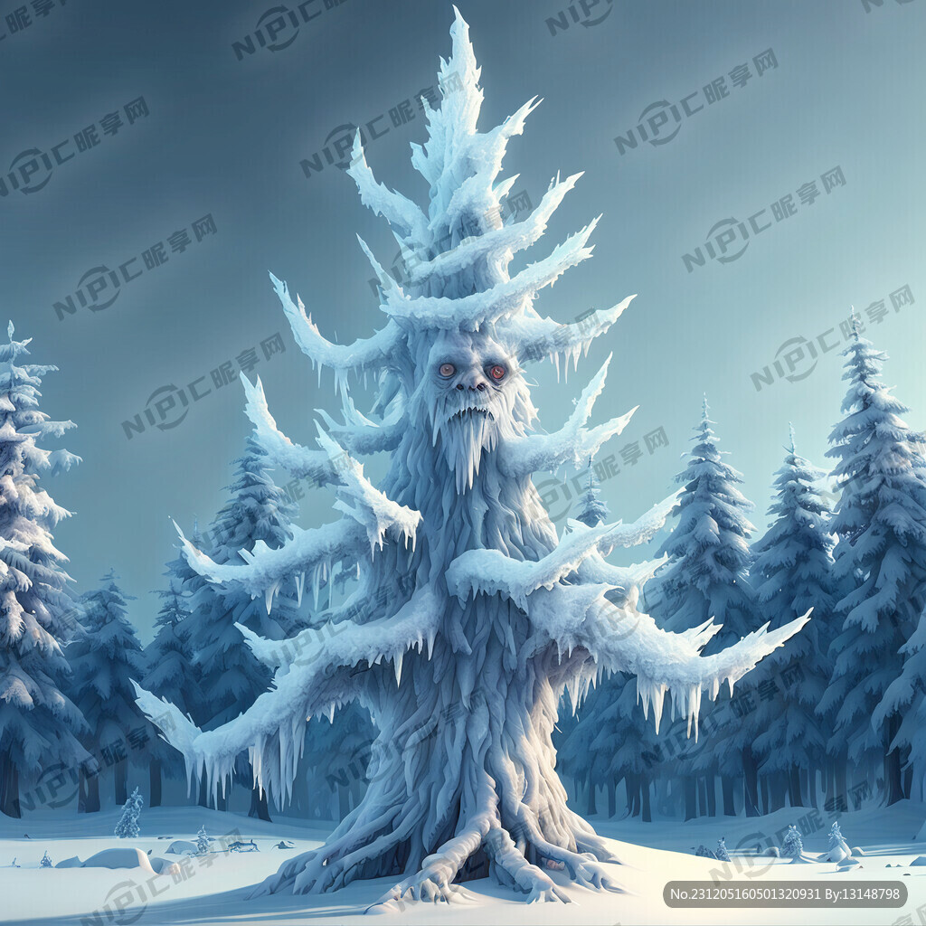 冰雪怪树