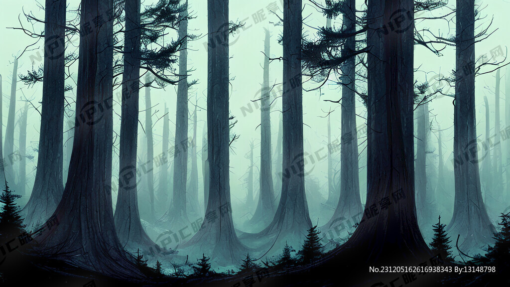 黑暗森林 松树 扭曲