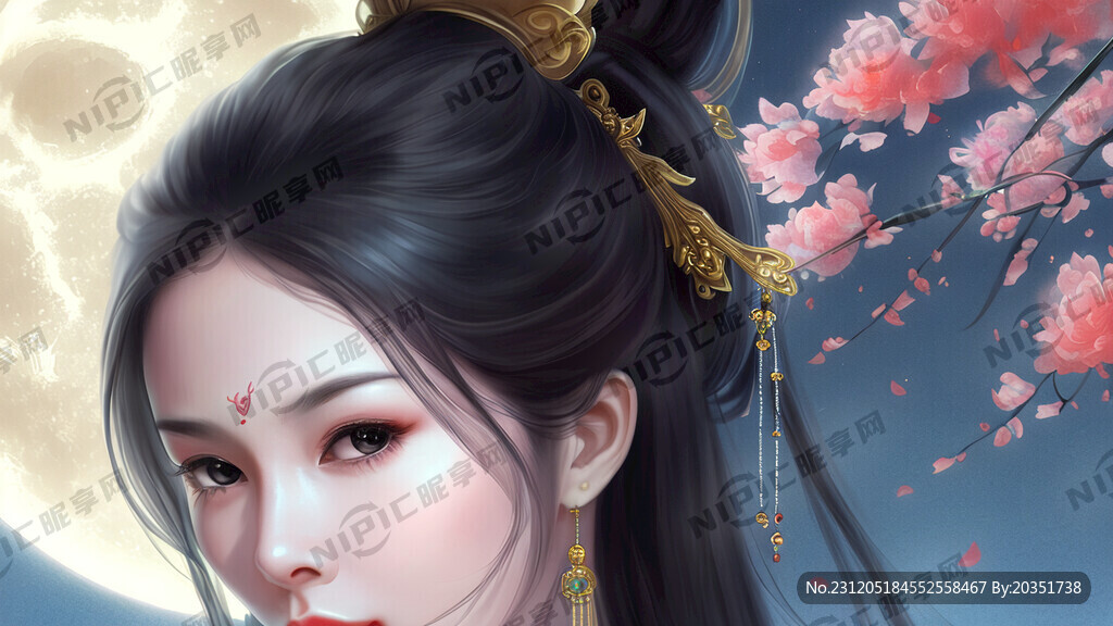 月光下的美丽姑娘
