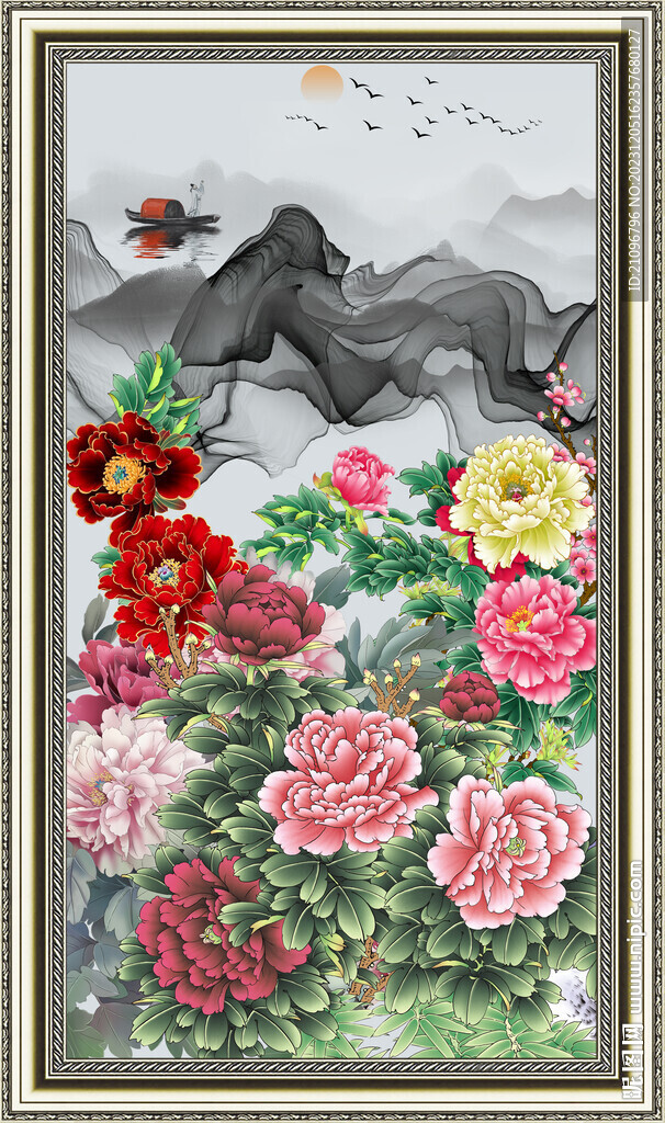 国画牡丹 