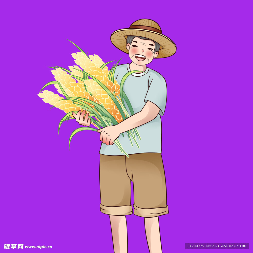 手绘卡通农民
