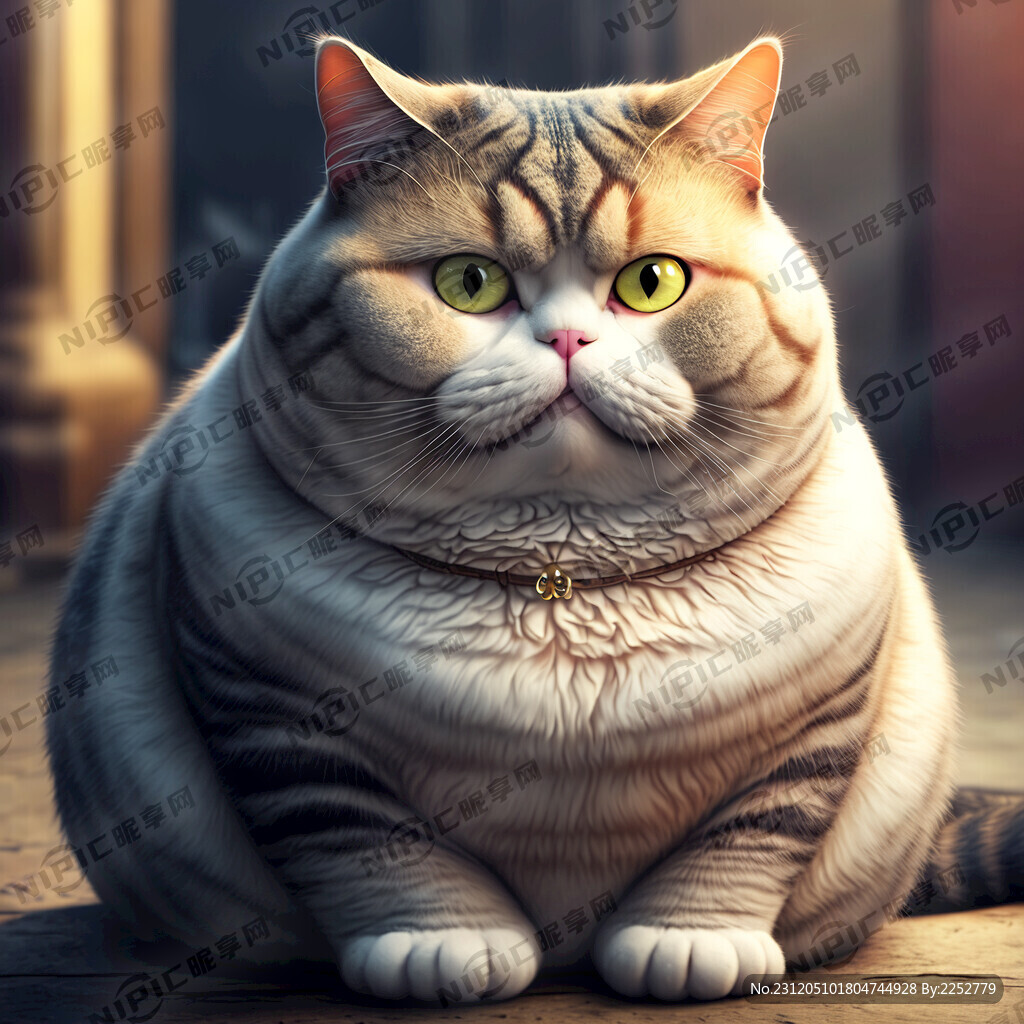 一只的猫 胖 面各镜头 坐姿