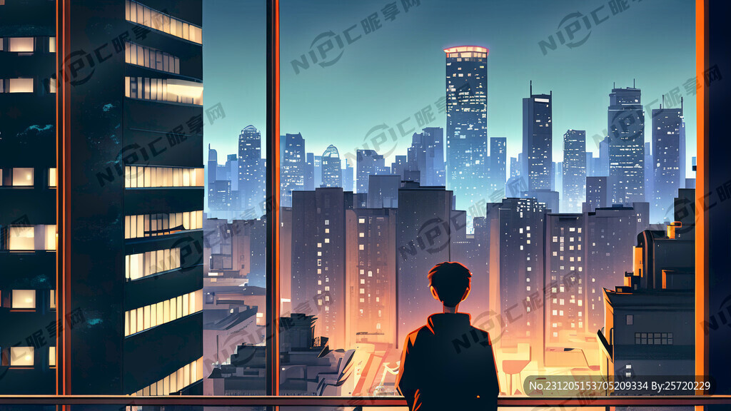 站在阳台看的都市夜景