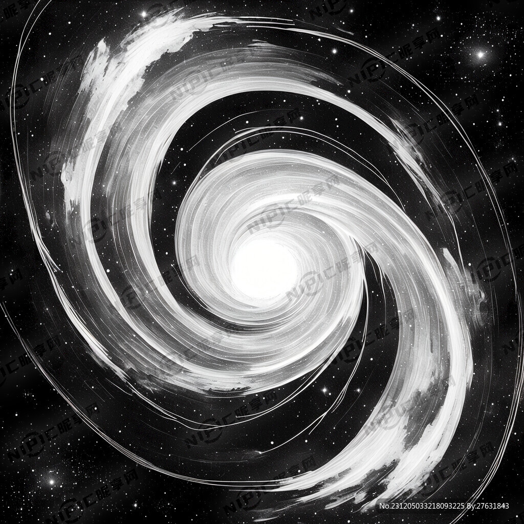 旋转星空图中间黑色外边白色