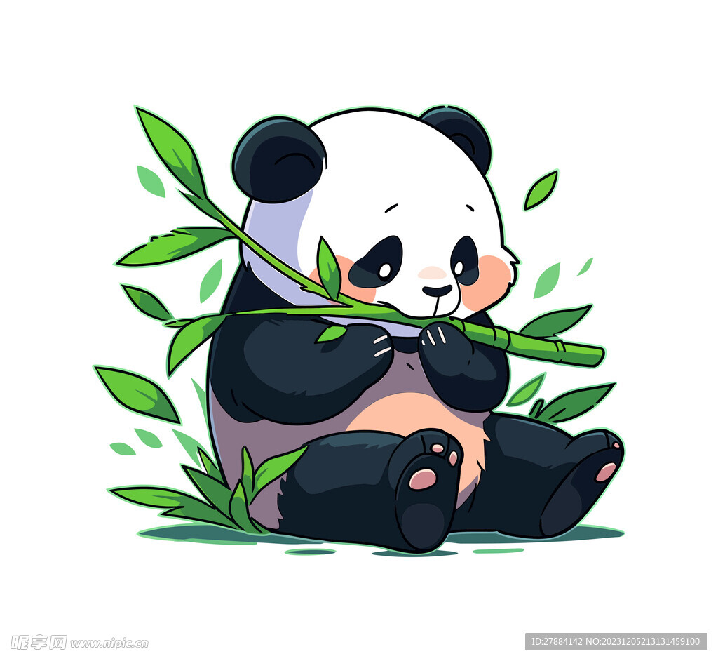 啃竹子的大熊猫