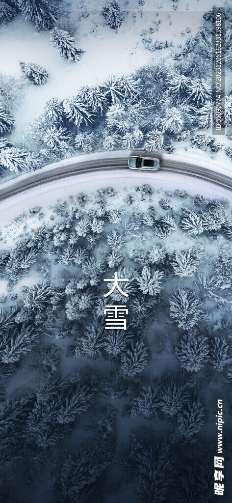 雪花飞扬寒时大雪传统节气