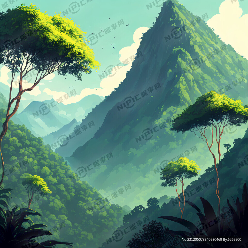 高山 森林 大树 热带雨林