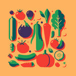 创意蔬菜卡通图标设计