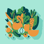 卡通蔬菜扁平设计